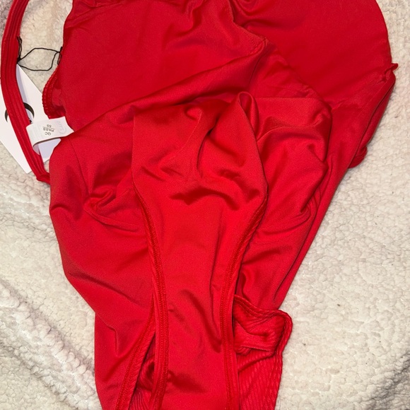 ZYIA Red Ribbed One-Piece Swimsuit - Picture 7 of 8